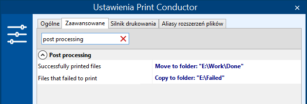 Przenoś, kopiuj lub usuwaj pliki po drukowaniu wsadowym