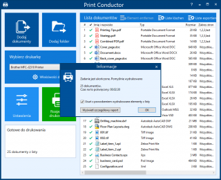 Print Conductor zrzut ekranu - Zadanie zostało zakończone